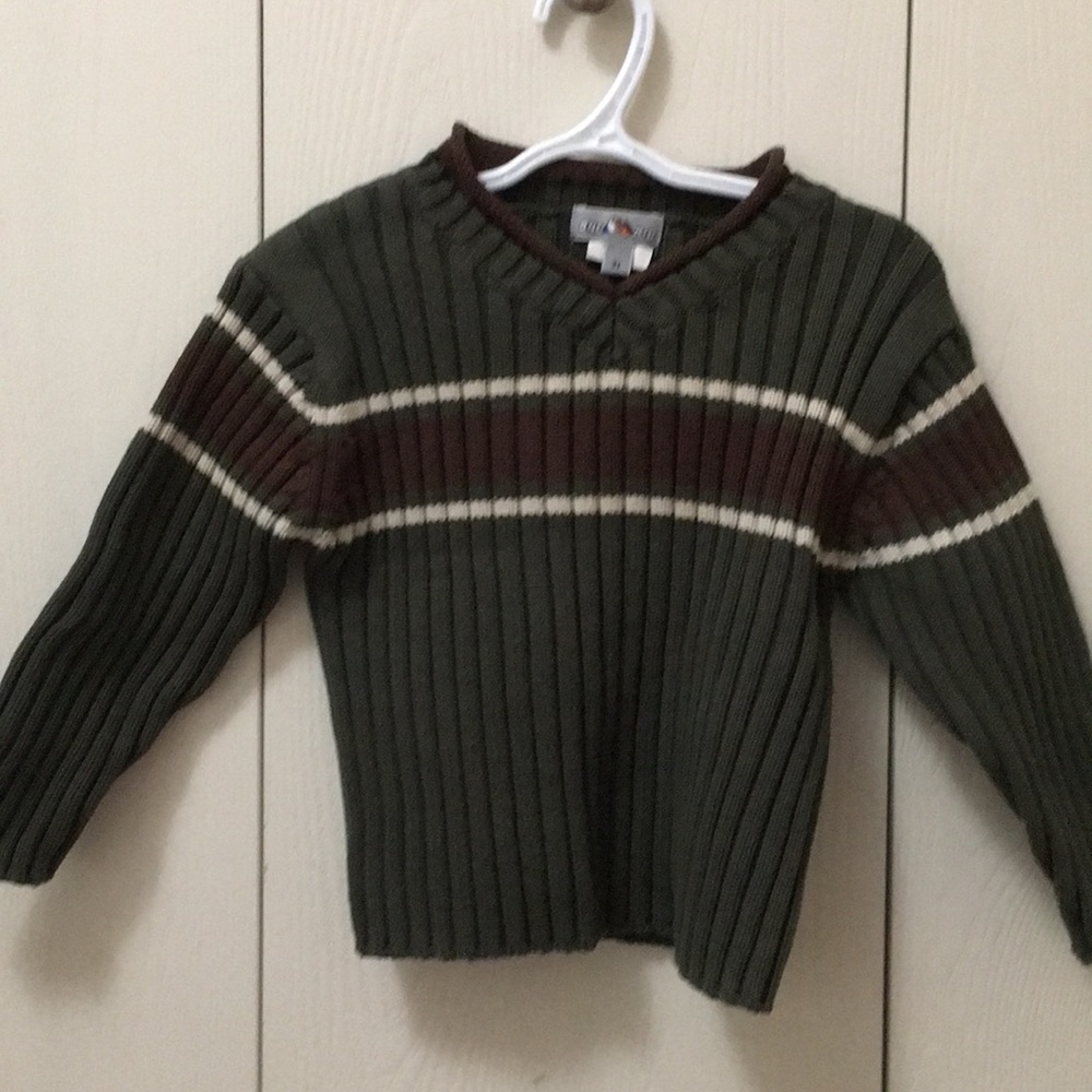 One Kid Olive Green Knit Sweater